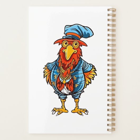 Funny Bossy Cartoon Rooster Planer (Rückseite)