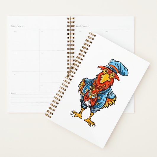 Funny Bossy Cartoon Rooster Planer (Anzeige)