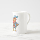 Funny Bossy Cartoon Rooster Porzellantasse (Vorderseite Rechts)