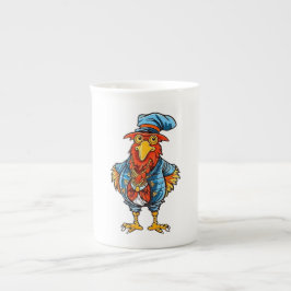 Funny Bossy Cartoon Rooster Porzellantasse