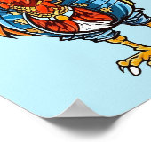 Funny Bossy Cartoon Rooster Poster (Ecke)