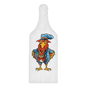 Funny Bossy Cartoon Rooster Schneidebrett