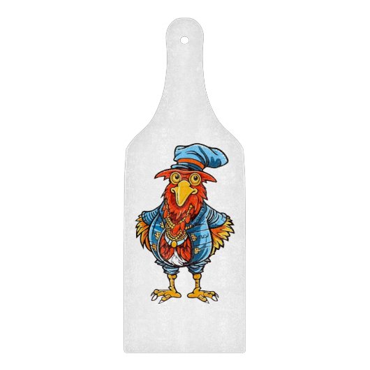 Funny Bossy Cartoon Rooster Schneidebrett (Vorderseite)