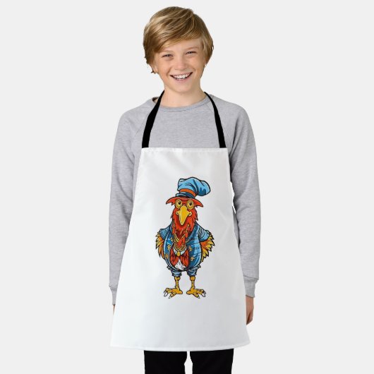 Funny Bossy Cartoon Rooster Schürze (Getragen)