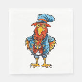 Funny Bossy Cartoon Rooster Serviette (Vorderseite)