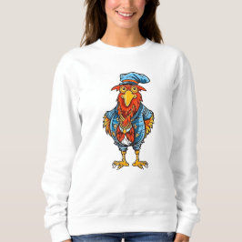Funny Bossy Cartoon Rooster Sweatshirt