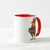 Funny Bossy Cartoon Rooster Tasse (VorderseiteRechts)