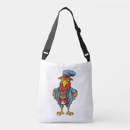 Funny Bossy Cartoon Rooster Tragetaschen Mit Langen Trägern