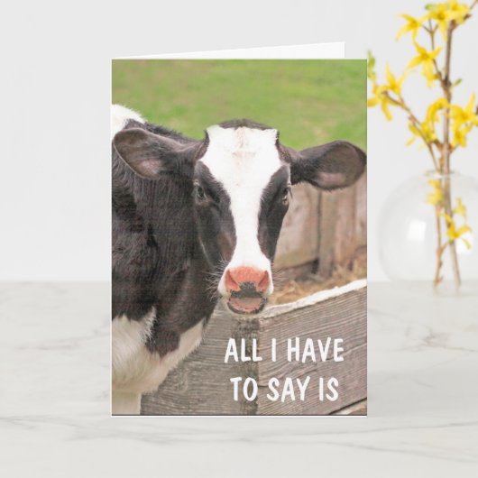 Funny Bossy Kuh wird gut Karte (Gelbe Blume)