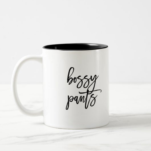 Funny Bossy Pants Sprichwort Zweifarbige Tasse (Links)