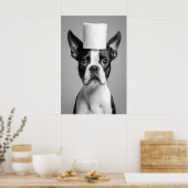 Funny Boston Terrier Bathroom Print, Toilet Paper Poster (Küche)