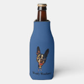 Funny Boston Terrier Bottle Cooler Flaschenkühler (Flaschenvorderseite)