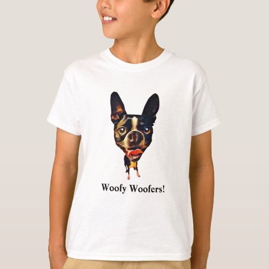 Funny Boston Terrier Boys T - Shirt (Vorderseite)