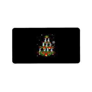 Funny Boston Terrier Christmas Tree Dog Mask Xmas Adressaufkleber