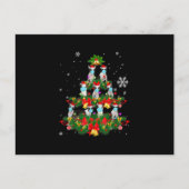 Funny Boston Terrier Christmas Tree Dog Mask Xmas Ankündigungspostkarte (Vorderseite)