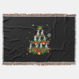 Funny Boston Terrier Christmas Tree Dog Mask Xmas Decke