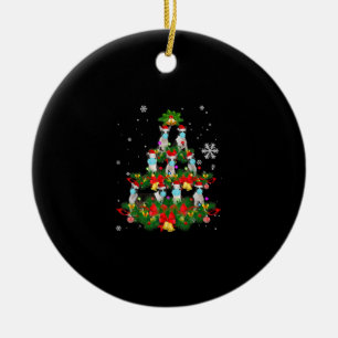 Funny Boston Terrier Christmas Tree Dog Mask Xmas Keramik Ornament