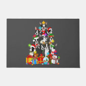 Funny Boston Terrier Christmas Tree Lights Welpe Fußmatte (Vorderseite)