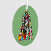 Funny Boston Terrier Christmas Tree Lights Welpe Ornament (Vorderseite)