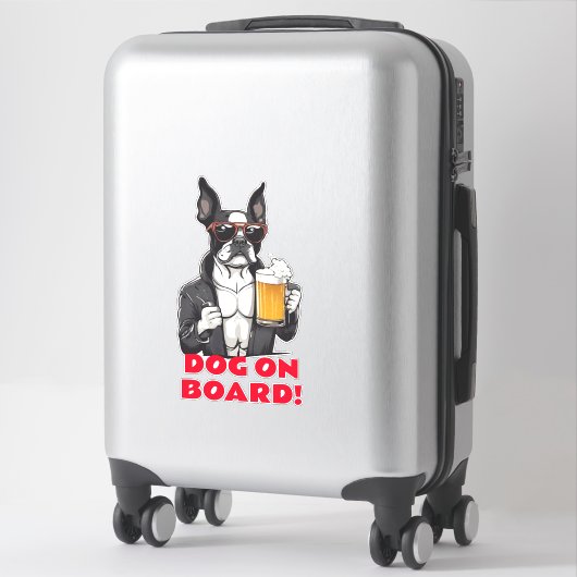 Funny Boston Terrier Cool Dog an Bord Aufkleber (Koffer)