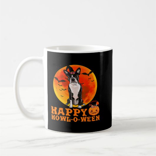 Funny Boston Terrier Dog Halloween Kaffeetasse (Links)