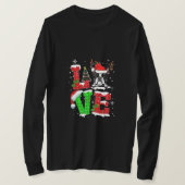 Funny Boston Terrier Dog Tree Christmas Lights Xma T-Shirt (Design vorne)