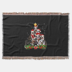 Funny Boston Terrier Dog Weihnachtsbaum Geschenk Decke