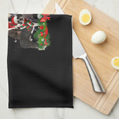 Funny Boston Terrier Dog Weihnachtsbaum Geschenk Geschirrtuch (Viertel Falte)