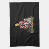 Funny Boston Terrier Dog Weihnachtsbaum Geschenk Geschirrtuch (Vertikal)