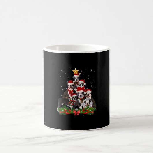 Funny Boston Terrier Dog Weihnachtsbaum Geschenk Kaffeetasse (Mittel)