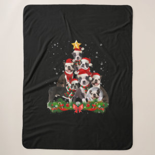 Funny Boston Terrier Dog Weihnachtsbaum Geschenk Sherpadecke