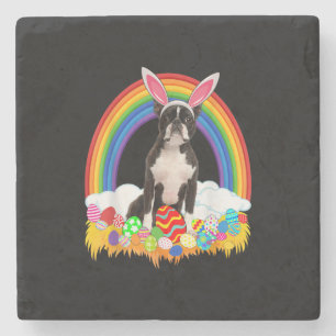 Funny Boston Terrier Egg Shirt Dog Lover Ostern Steinuntersetzer