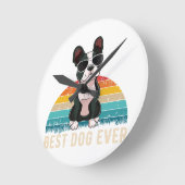 Funny Boston Terrier Geschenk für Pet Lover Runde Wanduhr (Winkel)