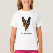 Funny Boston Terrier Girls T - Shirt (Vorderseite)