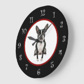 Funny Boston Terrier Hund züchten Wanddekorationsu Große Wanduhr (Winkel)