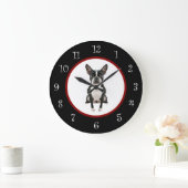 Funny Boston Terrier Hund züchten Wanddekorationsu Große Wanduhr (Zuhause)