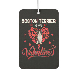Funny Boston Terrier Is My Valentine Autolufterfrischer