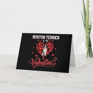 Funny Boston Terrier Is My Valentine Karte