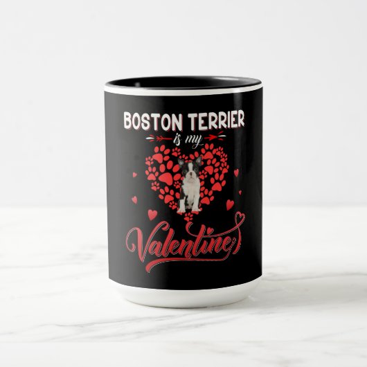 Funny Boston Terrier Is My Valentine Tasse (Zentrum)