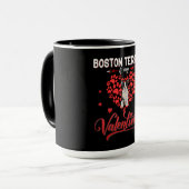 Funny Boston Terrier Is My Valentine Tasse (Vorderseite Links)