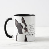Funny Boston Terrier Niedlich Dog Zitat Pete Hören Tasse (Links)