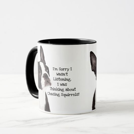 Funny Boston Terrier Niedlich Dog Zitat Pete Hören Tasse (Vorderseite Links)