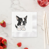 Funny Boston Terrier Puppy Dodge Art Serviette (Beispiel)