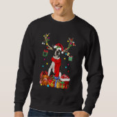 Funny Boston Terrier Reindeer Gift Christmas Horn Sweatshirt (Vorderseite)