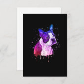 Funny Boston Terrier Watercolor Dog Lover Geschenk RSVP Karte (Vorne/Hinten)