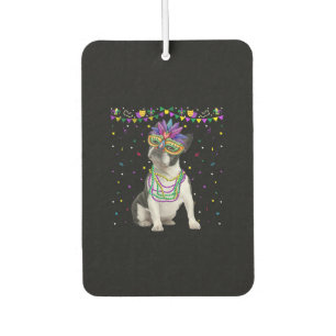 Funny Boston Terrier Wear Karneval Mask Mardi Autolufterfrischer