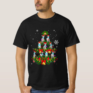 Funny Boston Terrier Weihnachtsbaum Dog Maske Xmas T-Shirt