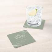 Funny botanische freie Getränke Hochzeit retten da Rechteckiger Pappuntersetzer (Vor Ort)