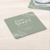 Funny botanische freie Getränke Hochzeit retten da Rechteckiger Pappuntersetzer (angewinkelt)