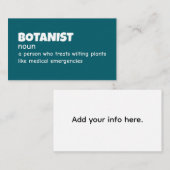 Funny Botanist Definition Visitenkarte (Vorne/Hinten)